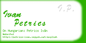 ivan petrics business card